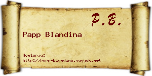 Papp Blandina névjegykártya